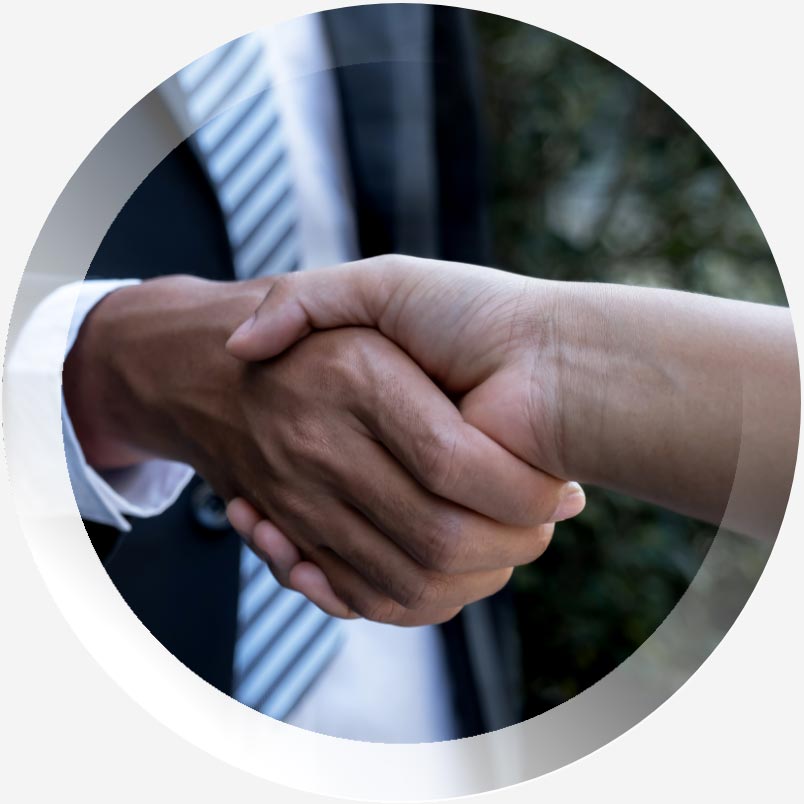 Two people shaking hands